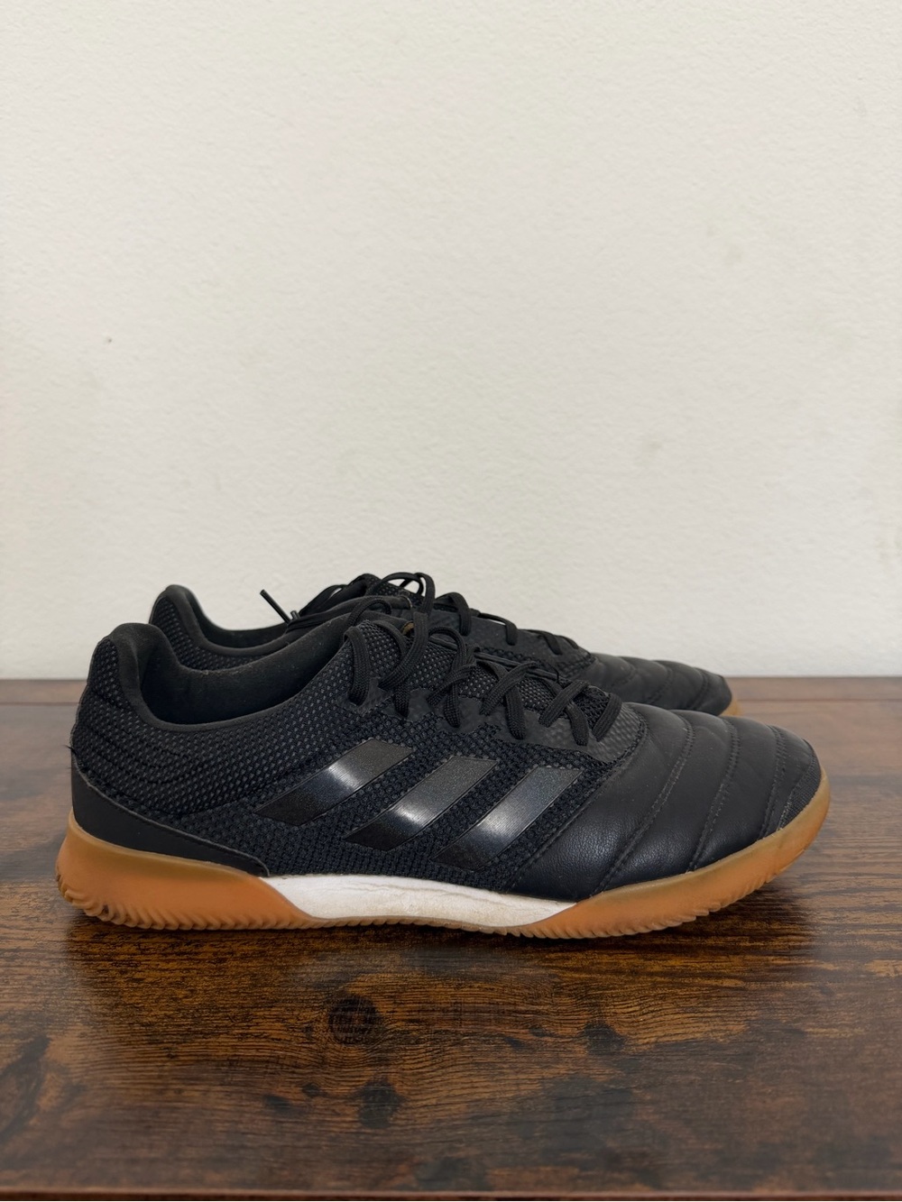 Adidas Copa Men’s Black Indoor Soccer Shoes with Gum Sole